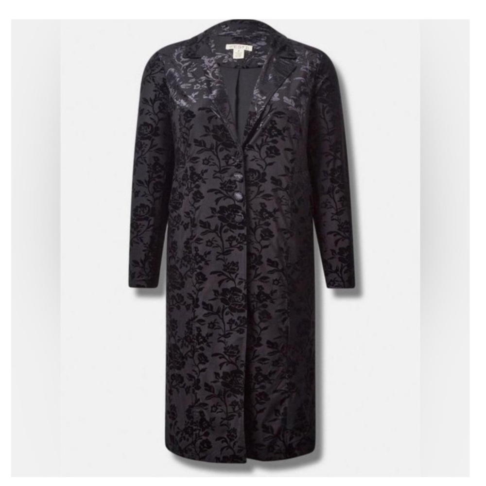 Torrid Rose Floral Burnout Kimono 4 Button Coat - 1X 14/16 - NEW